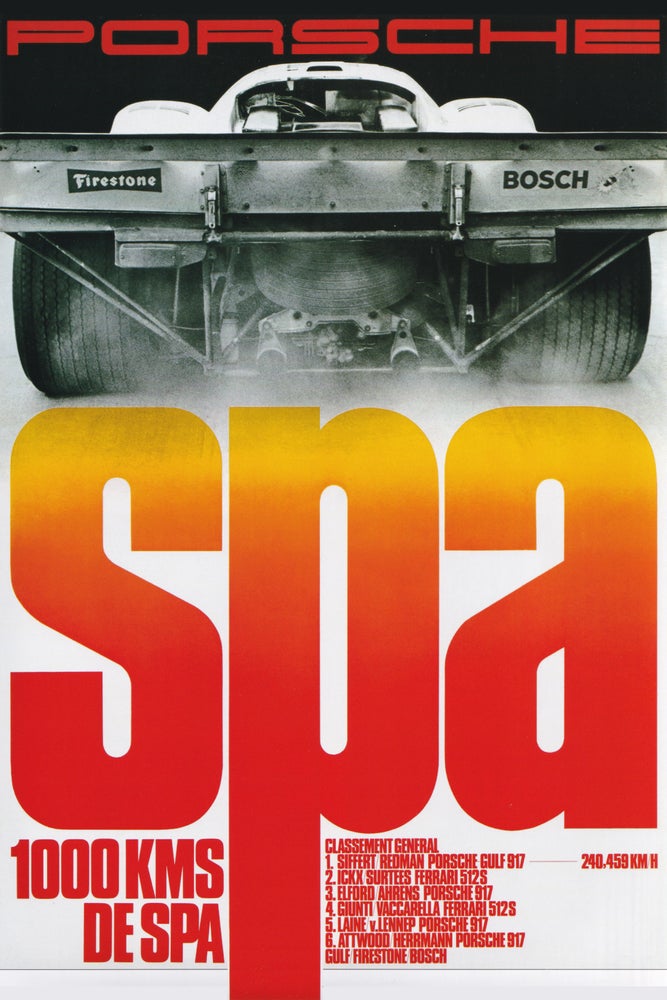 Porsche SPA 1000kms poster