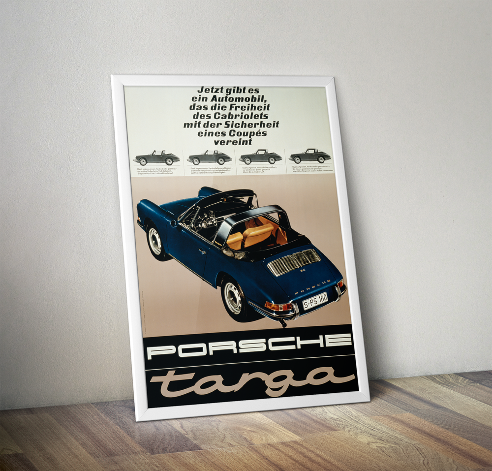 Porsche soft window targa poster
