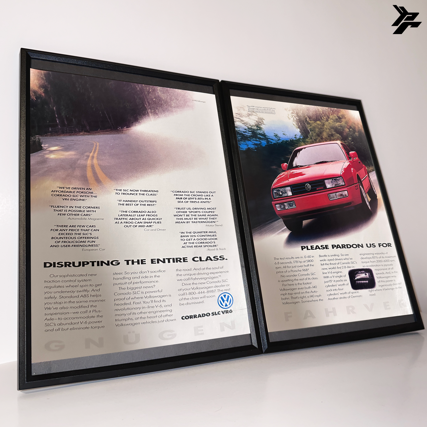 Volkswagen Corrado Disrupting framed ad