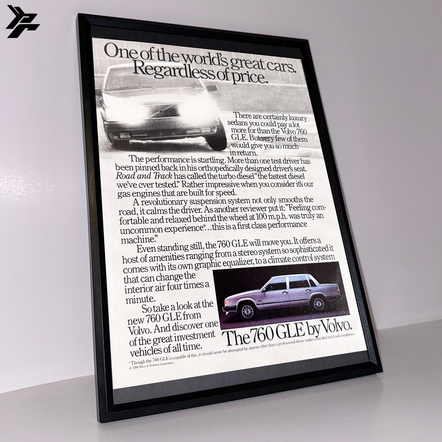 Volvo 760 great cars framed ad