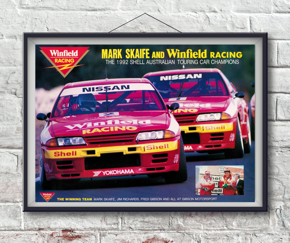 winfield racing 1992 nissan skyline gtr  poster
